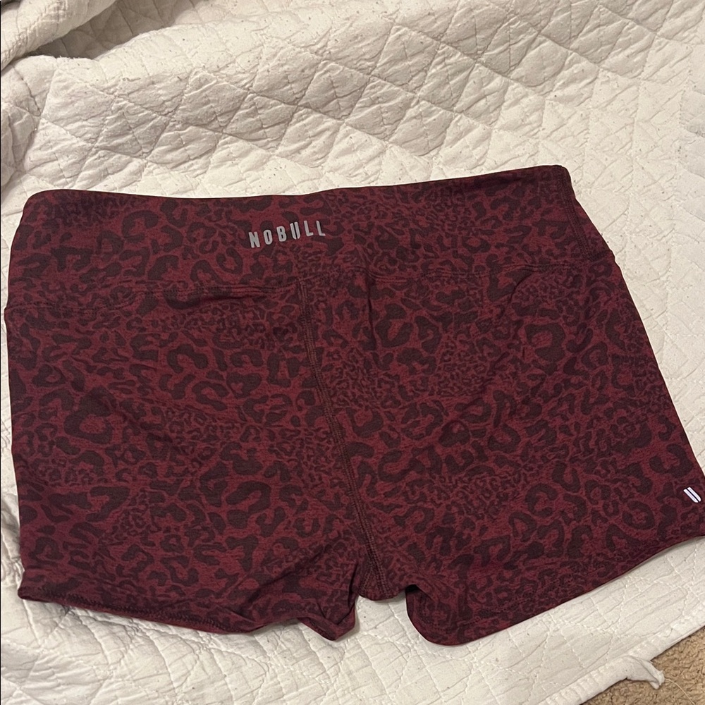 NOBULL Women's Red Leopard Athletic Shorts